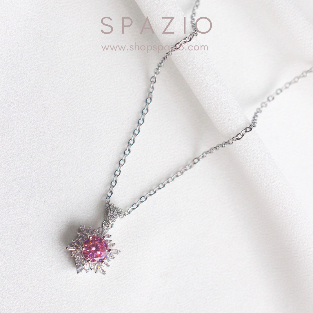 Pink Frost Pendant Necklace