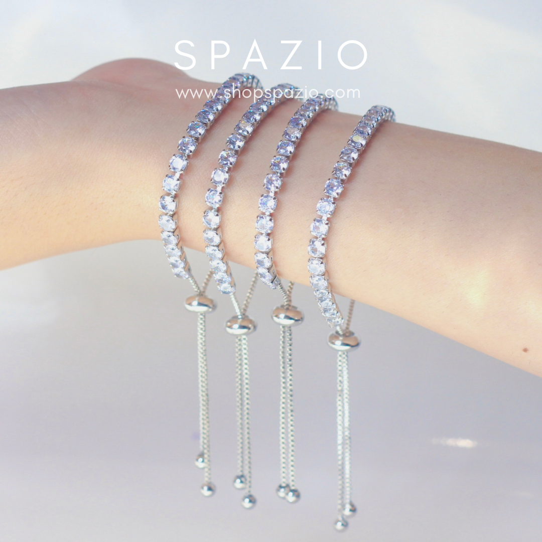 Adjustable Tennis Bracelet-Silver
