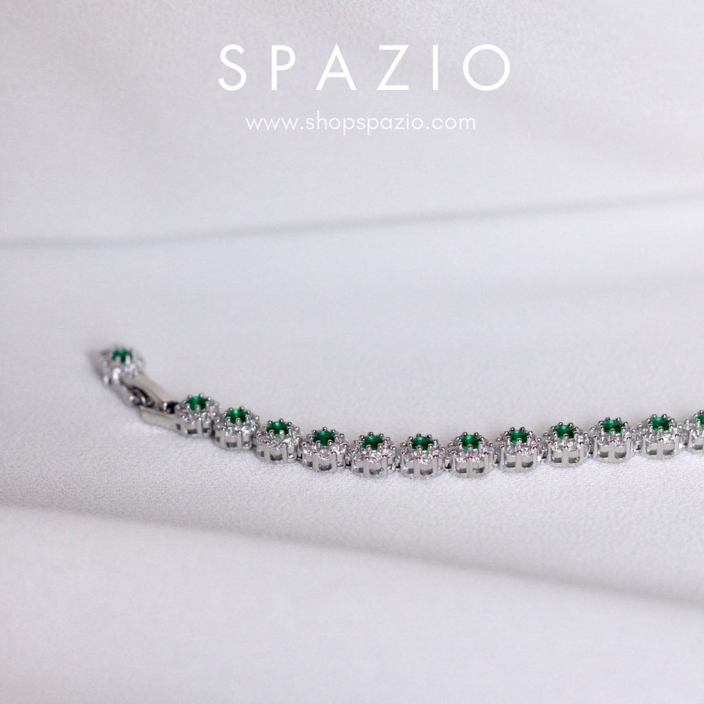 Sterling Blossom Bracelets-Green