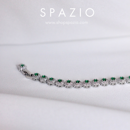 Sterling Blossom Bracelets-Green