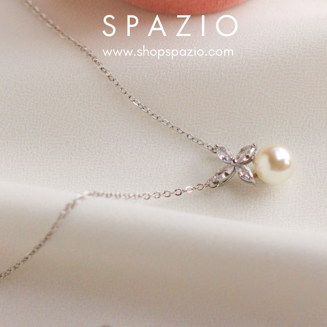 Celestial Sparkle Pearl Necklace