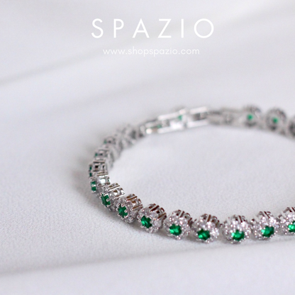 Sterling Blossom Bracelets-Green