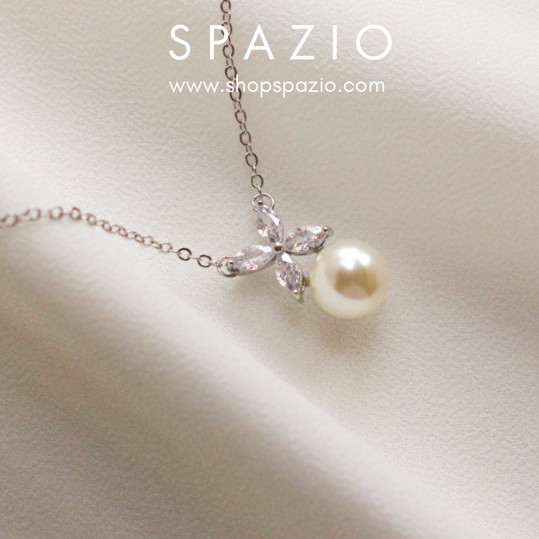 Celestial Sparkle Pearl Necklace